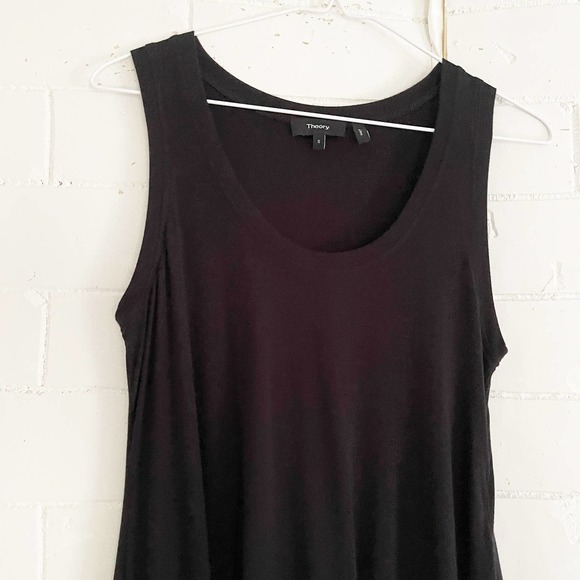 THEORY Drapey Scoop Neck Tank Black Small S - Picture 4 of 8